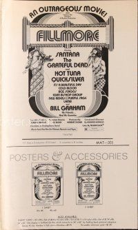 8s369 FILLMORE pressbook '72 Grateful Dead, Santana, rock & roll concert, cool Byrd art!