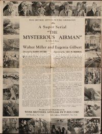 8s393 MYSTERIOUS AIRMAN pressbook '28 great images of pilots & airplanes, a super serial!