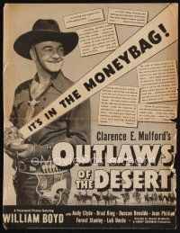 8s396 OUTLAWS OF THE DESERT pressbook '41 William Boyd as Hopalong Cassidy goes to fight in Arabia!