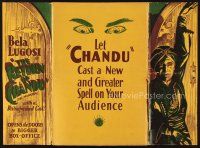 8s403 RETURN OF CHANDU pressbook '34 great artwork of spooky magician Bela Lugosi, serial!
