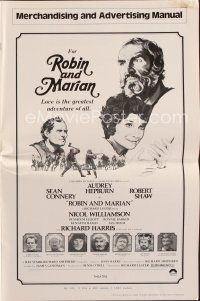 8s406 ROBIN & MARIAN pressbook '76 art of Sean Connery & Audrey Hepburn by Drew Struzan!