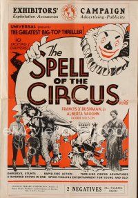 8s424 SPELL OF THE CIRCUS pressbook '31 greastest big-top thriller in 10 exciting serial chapters!