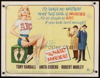 8t017 ALPHABET MURDERS 1/2sh '66 Tony Randall, it's no mystery why sexy Anita Ekberg is murder!