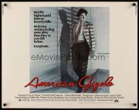 8t019 AMERICAN GIGOLO 1/2sh '80 handsomest male prostitute Richard Gere is being framed for murder!