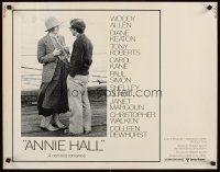 8t021 ANNIE HALL 1/2sh '77 full-length Woody Allen & Diane Keaton, a nervous romance!