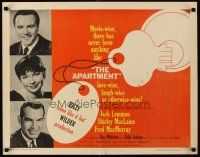 8t024 APARTMENT style A 1/2sh '60 Billy Wilder, Jack Lemmon, Shirley MacLaine!