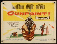 8t028 AT GUNPOINT style A 1/2sh '55 Fred MacMurray, really cool huge artwork image of smoking gun!