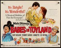 8t032 BABES IN TOYLAND 1/2sh '61 Walt Disney, Ray Bolger, Tommy Sands, Annette, musical!