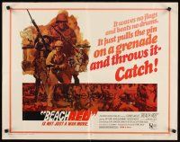 8t037 BEACH RED 1/2sh '67 Cornel Wilde, Rip Torn, cool art of World War II soldiers!