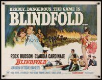 8t055 BLINDFOLD 1/2sh '66 Rock Hudson, Claudia Cardinale, greatest security trap ever devised!