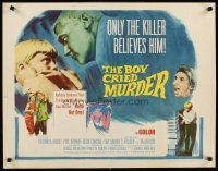 8t063 BOY CRIED MURDER 1/2sh '66 Cornell Woolrich, only the killer believes him!
