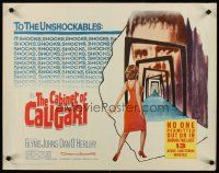 8t074 CABINET OF CALIGARI 1/2sh '62 written by Robert Bloch, it shocks the unshockables!