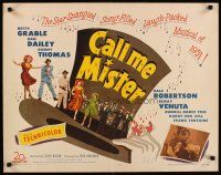 8t076 CALL ME MISTER 1/2sh '51 cool image of Betty Grable, Dan Dailey & cast on giant top hat!