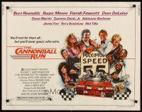 8t077 CANNONBALL RUN 1/2sh '81 Burt Reynolds, Farrah Fawcett, Drew Struzan car racing art!