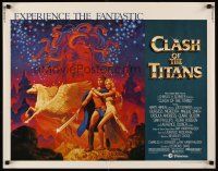 8t089 CLASH OF THE TITANS 1/2sh '81 Ray Harryhausen, fantasy art by Greg & Tim Hildebrandt!