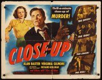 8t090 CLOSE-UP 1/2sh '48 Alan Baxter, Virginia Gilmore, thrill-a-minute film noir!
