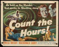 8t093 COUNT THE HOURS style A 1/2sh '53 Don Siegel, sexy bad girl Adele Mara in low-cut dress!