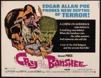 8t097 CRY OF THE BANSHEE 1/2sh '70 Edgar Allan Poe probes new depths of terror, cool artwork!