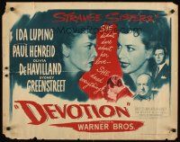 8t110 DEVOTION style B 1/2sh '46 Ida Lupino & Olivia De Havilland are completely opposite sisters!