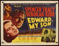 8t120 EDWARD MY SON style B 1/2sh '49 wonderful super close up of Spencer Tracy & Deborah Kerr!