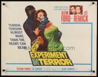 8t125 EXPERIMENT IN TERROR 1/2sh '62 Glenn Ford, pretty Lee Remick in peril!