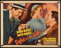 8t129 FIGHT FOR YOUR LADY style A 1/2sh '37 John Boles holds Ida Lupino while Jack Oakie points!