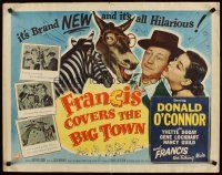 8t144 FRANCIS COVERS THE BIG TOWN style A 1/2sh '53 the talking mule, Donald O'Connor, Yvette Dugay!