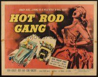 8t185 HOT ROD GANG 1/2sh '58 fast cars, kids, classic art of teens in dragsters & dancing girl!