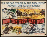 8t188 HOW THE WEST WAS WON style A 1/2sh '64 great Reynold Brown montage art of John Ford epic!