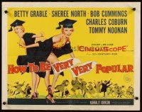 8t190 HOW TO BE VERY, VERY POPULAR 1/2sh '55 sexy students Betty Grable & Sheree North, C. Coburn!