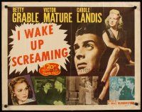 8t193 I WAKE UP SCREAMING 1/2sh R48 Victor Mature, sexy Betty Grable & Carole Landis!