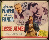 8t212 JESSE JAMES 1/2sh R46 art of most famous outlaws Tyrone Power & Henry Fonda as Frank!