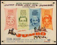8t220 JUMBO 1/2sh '62 Doris Day, Jimmy Durante, Stephen Boyd, Martha Raye circus elephant!