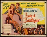 8t232 LADY OF BURLESQUE style A 1/2sh '43 great image of sexy Barbara Stanwyck in two-piece dress!