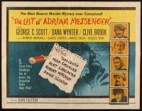 8t242 LIST OF ADRIAN MESSENGER 1/2sh '63 John Huston directs five heavily disguised great stars!