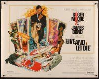 8t245 LIVE & LET DIE 1/2sh '73 art of Roger Moore as James Bond by Robert McGinnis!