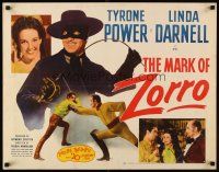 8t257 MARK OF ZORRO style A 1/2sh R46 masked hero Tyrone Power in costume & with young Linda Darnell