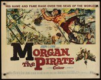 8t266 MORGAN THE PIRATE 1/2sh '61 Morgan il pirate, art of barechested swashbuckler Steve Reeves!