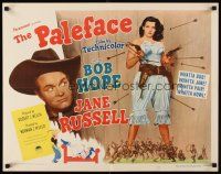 8t298 PALEFACE style A 1/2sh '48 close up of Bob Hope & sexy Jane Russell with pistols!