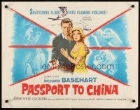 8t302 PASSPORT TO CHINA 1/2sh '61 Richard Basehart tries to help Lisa Gastoni flee Red China!