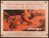 8t306 PHAEDRA 1/2sh '62 great artwork of sexy Melina Mercouri & Anthony Perkins, Jules Dassin