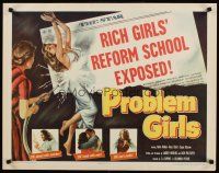 8t319 PROBLEM GIRLS 1/2sh '53 classic artwork of tied up scantily clad bad rich girl hosed down!
