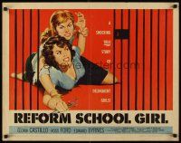 8t333 REFORM SCHOOL GIRL 1/2sh '57 classic AIP bad girl catfight behind bars artwork!