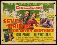 8t357 SEVEN BRIDES FOR SEVEN BROTHERS style A 1/2sh '54 Jane Powell & Howard Keel, MGM musical!