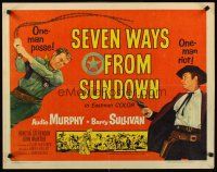 8t359 SEVEN WAYS FROM SUNDOWN 1/2sh '60 cowboys Audie Murphy & Barry Sullivan!