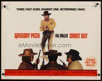 8t364 SHOOT OUT 1/2sh '71 great full-length image of gunfighter Gregory Peck facing down three men!
