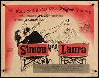 8t369 SIMON & LAURA 1/2sh '56 Peter Finch & Kay Kendall, a rollicking tale of a perfect couple!