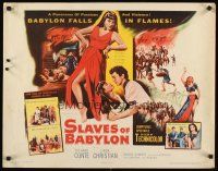 8t371 SLAVES OF BABYLON 1/2sh '53 orgy of destruction engulfs the screen as city falls in flames!