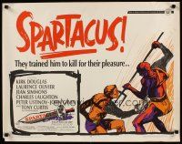 8t379 SPARTACUS 1/2sh R67 classic Stanley Kubrick & Kirk Douglas epic, cool gladiator artwork!