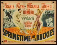 8t385 SPRINGTIME IN THE ROCKIES style B 1/2sh '42 sexy dancing Betty Grable, Cesar Romero!